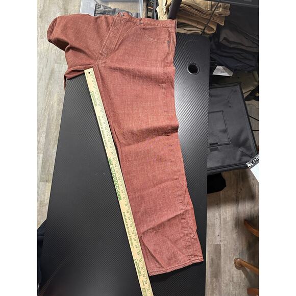 Levi’s 501 White Oak Cone Denim Straight Leg Button Fly Jeans Red 40x34 / 38x33 - Picture 7 of 14